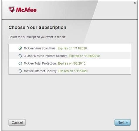 mcafee repair